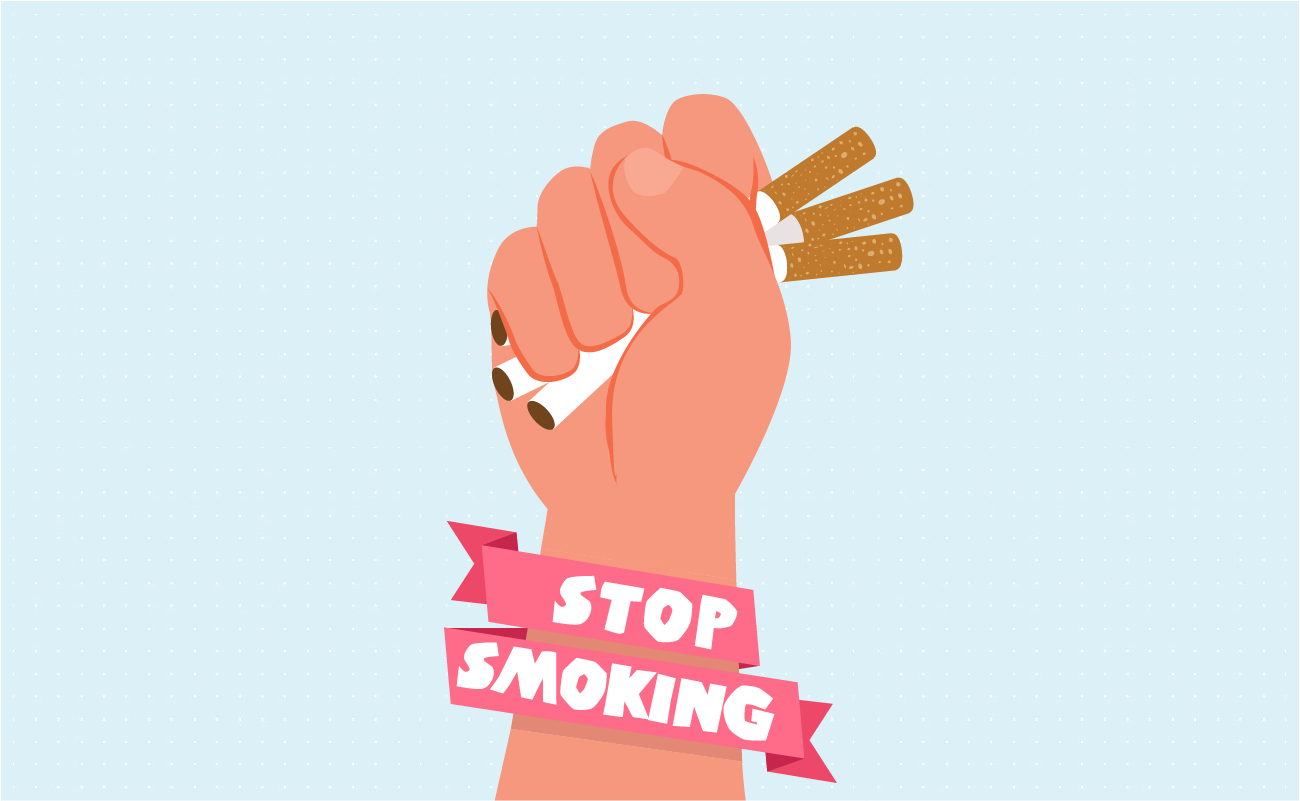 Stop smoking hand crushing cigarettes.